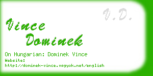 vince dominek business card
